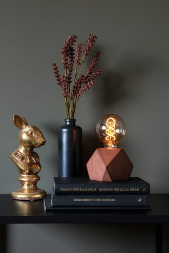 Bordlampe batteri med dekopære wenge tre