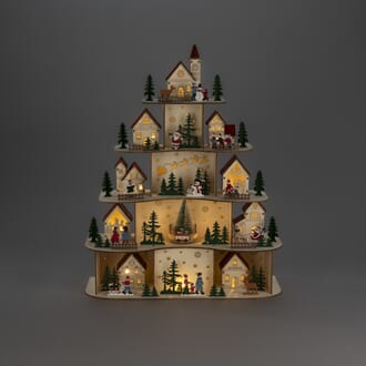 Siluett motiv med juleby i fem nivåer