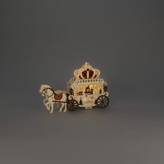 Siluett hest og vogn