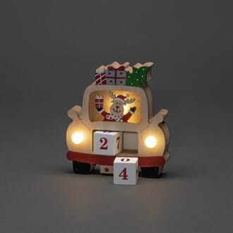 Siluett julekalender varmhvite LED