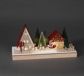 Siluett motiv med hus 28 cm
