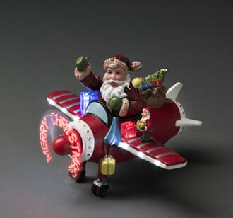 Fly med propell Merry Christmas nisse