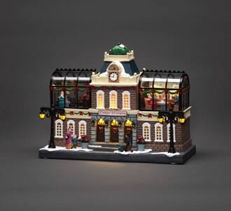 Togstasjon med LED, musikk og timer
