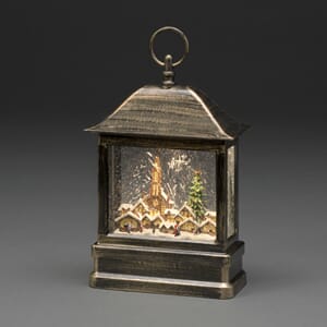 Vannfyllt lykt med glittereffekt kirke