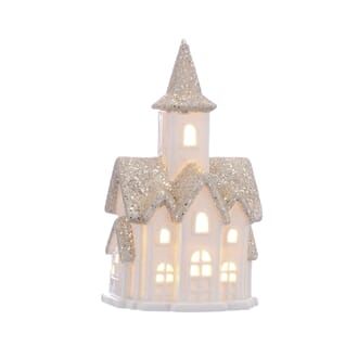 Porselenskirke 20 cm batteridrevet