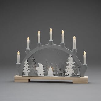 Siluett motiv 10 varmhvite LED nisse i skog