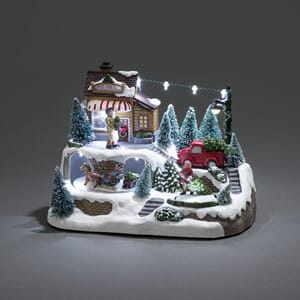 Mekanisk juleby Pickup med juletre