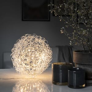 Sølv metallball 25 cm