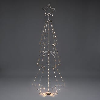 Juletre sølv 210 cm med 140 amber LED