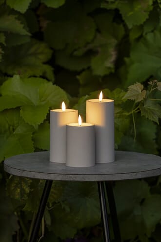 Plast LED lys 10 cm beige