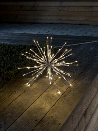 Dekorasjonsball hvit 40 cm 120 varmhvite LED