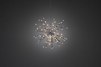 Dekorasjonsball sølv 40 cm 120 varmhvite LED