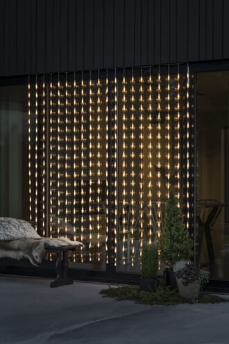 Gardinslynge med dråper 200 cm 400 varmhvite LED