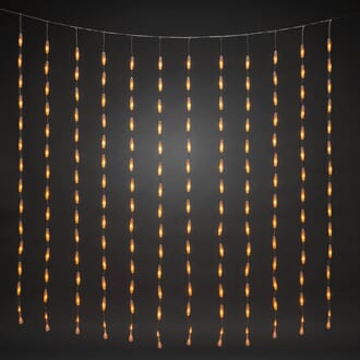 Gardinslynge med dråper 200 cm 400 amber LED