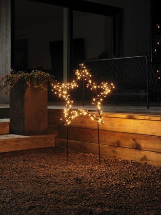 Stjerne med 150 amber LED 65 cm 83/108 cm
