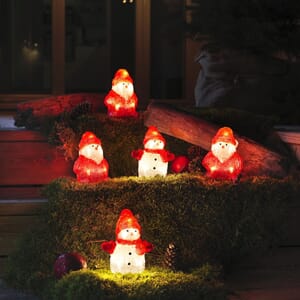 2 snømenn og 3 nisser 13 cm