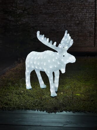 Elg med 136 hvite LED, 65 cm.