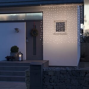 Draperi 320 varmhvite LED frostet 2m