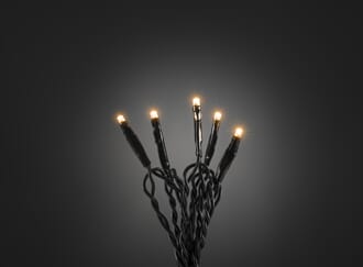Minilys 20 LED grønn kabel amber