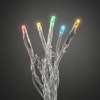 Minilys 200 LED klar kabel farget