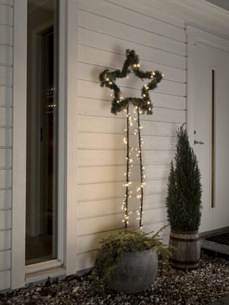 Slynge 80 varmhvite LED frostet sort kabel