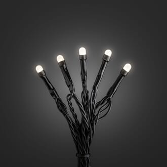 Slynge 200 varmhvite LED frostet sort kabel