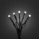 Slynge 200 varmhvite LED frostet sort kabel