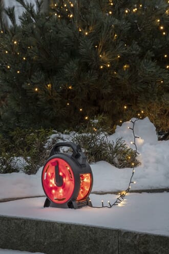 Slynge 400 varmhvite LED på kabeltrommel