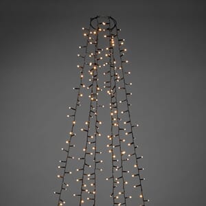 Ringslynge 2,4 m cluster 6 x 110 amber LED frostet