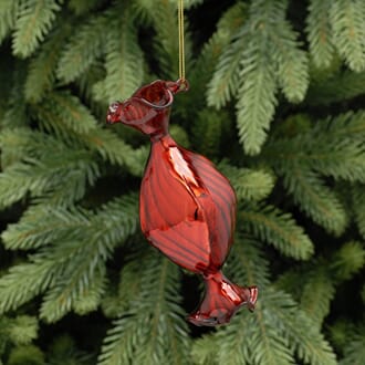 13 cm rød julegodteri i glass