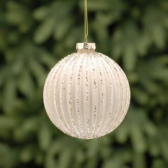 10 cm glasskule creme glitter