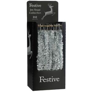 200cm x 7.5cm silver chunky / fin tinsel