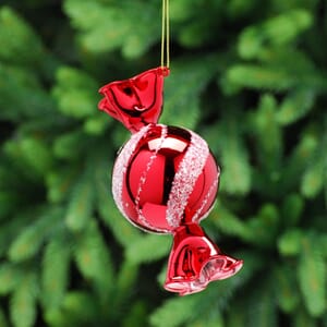 Julegodteri i glass rød/hvit 11 cm