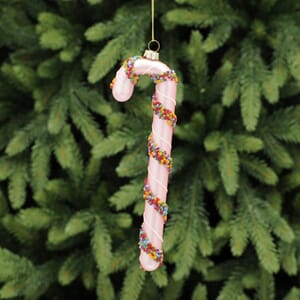 Julegodteri 19 cm rosa med perledekor