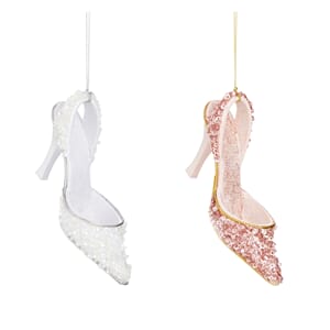 Glittersko rosa/hvit 13 cm 2 assortert