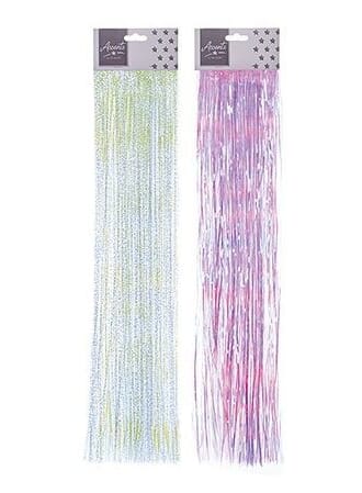 Lametta glitter hvit/rosa 50 cm x 300