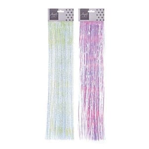 Lametta glitter hvit/rosa 50 cm x 300