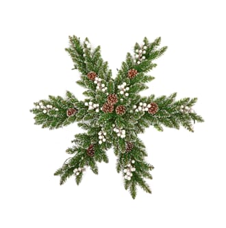 Snøfnugg 82 cm med vinterbær og kongler