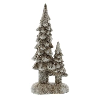 Juletre 23 cm brun frostet