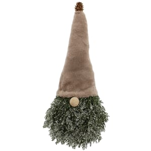 Gnom 38 cm frostet grønn tre med fluffy hatt