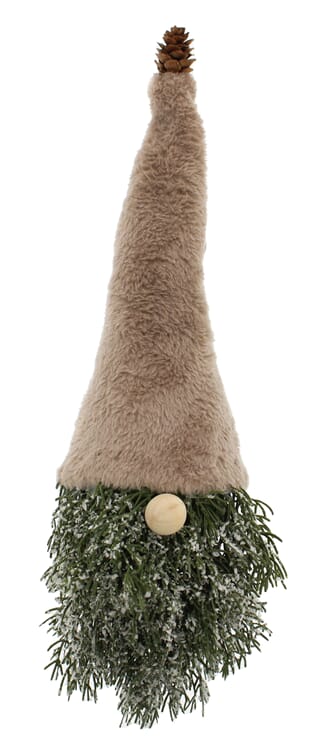 Gnom 30 cm frostet grønn tre med fluffy hatt