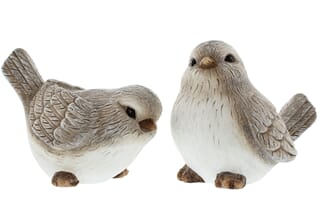 Grå/Hvit fugl 18 cm 2 assortert