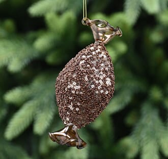 Julegodteri brun/glitter 14 cm