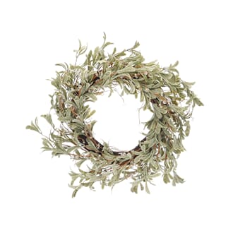 60 cm grønn krans frostet
