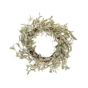 60 cm grønn krans frostet