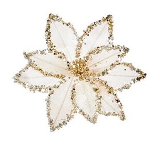 20cm champagne gull Poinsettia med klype