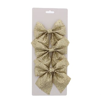3 pk gull sløyfe 15 cm