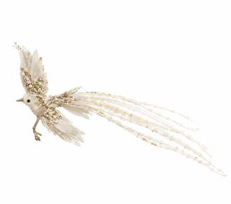 Fugl 43 cm champagne gull tvunnet hale