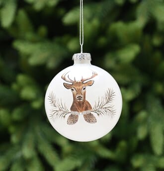 Julekule 8 cm med hjortehode