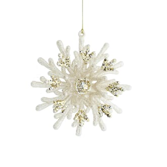 11 cm snefnugg hvit/gull